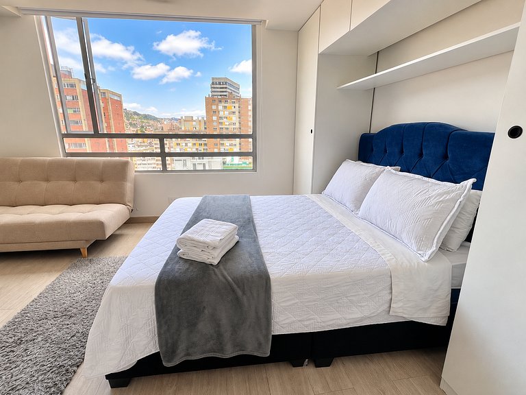 Loft con vista a los cerros para 3 | Bogotá Centro