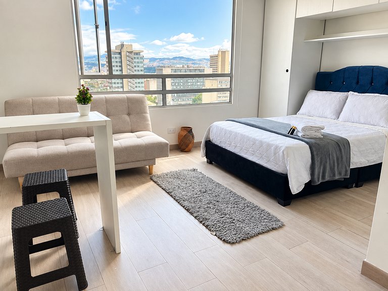 Loft con vista a los cerros para 3 | Bogotá Centro