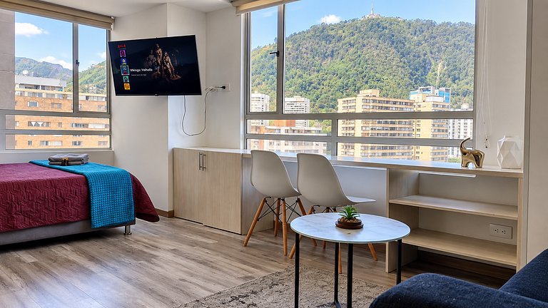 Loft piso 18 con vista a los cerros Bogotá Centro