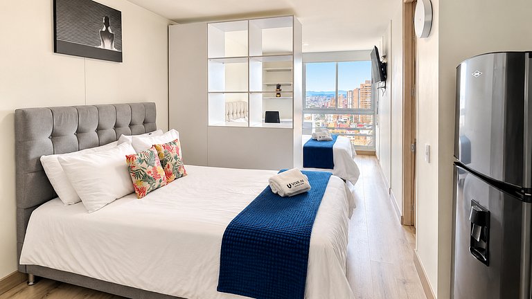 Apartamento familiar para 5 con vista Bogotá