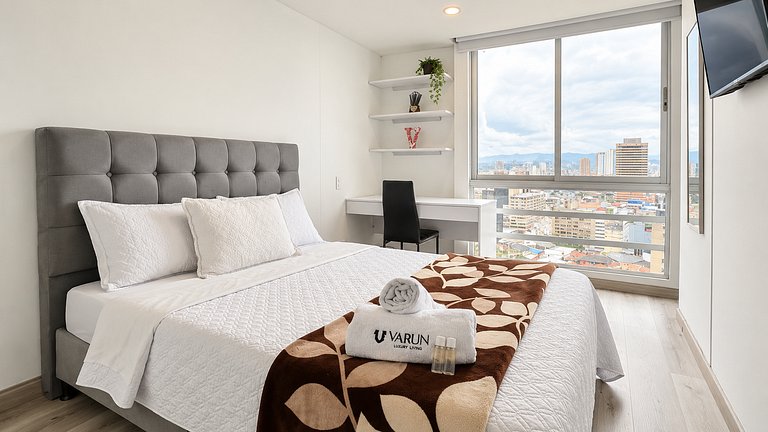 Apartamento familiar para 5 con vista Bogotá