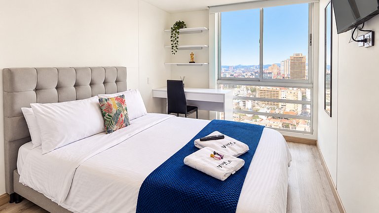 Apartamento familiar para 5 con vista Bogotá